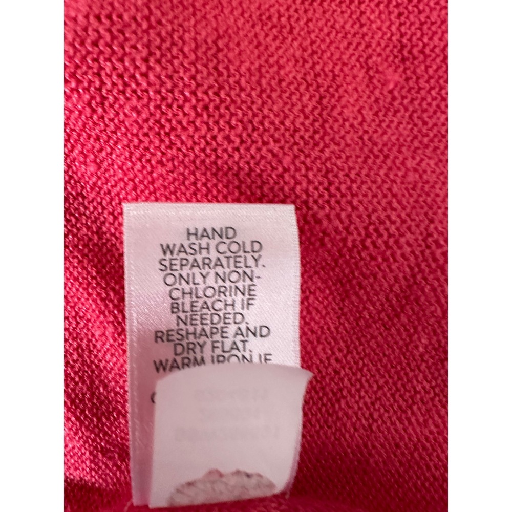 J. Jill Womens Cardigan Size M Pink Linen Blend Open Front Short Sleeve Sweater - Picture 8 of 8